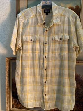 Patagonia Yellow Plaid Short-Sleeve Button-Down Shirt